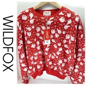 WILDFOX Coca-Cola Winter Polar Bear FIFI Crewneck Sweatshirt